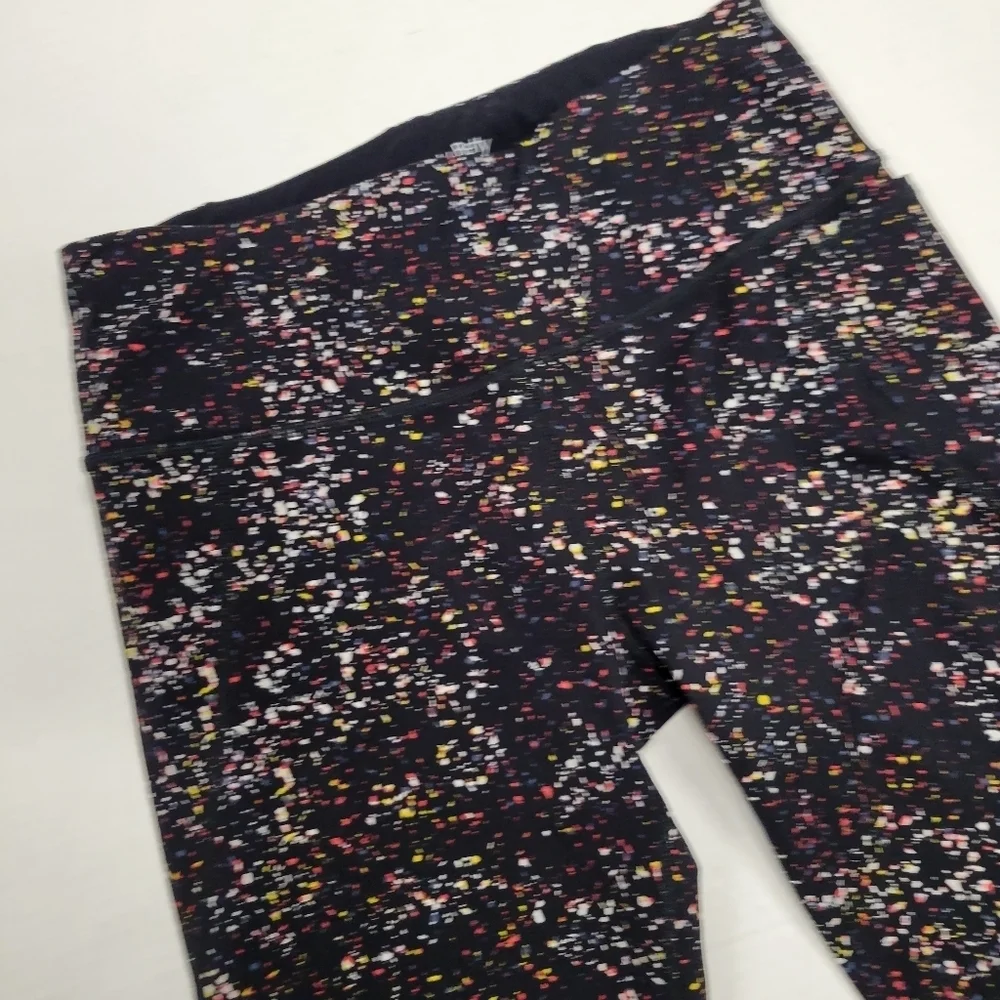 Sweaty Betty Women’s Power 7/8 Workout Leggings, Black Red Confetti Size S